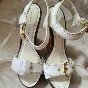 Charlotte Russe wedge sandals size 8 in white